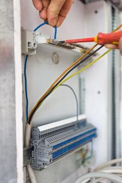 Electrical work Stock Photos