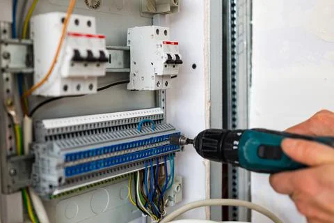 Electrical work Stock Photos