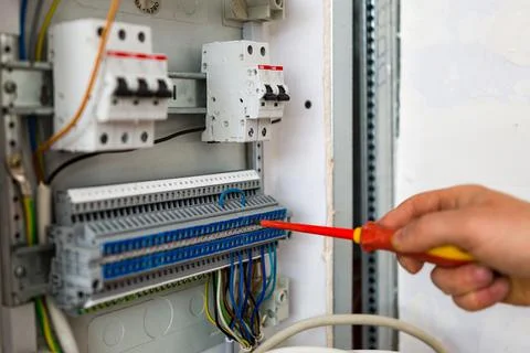 Electrical work Stock Photos