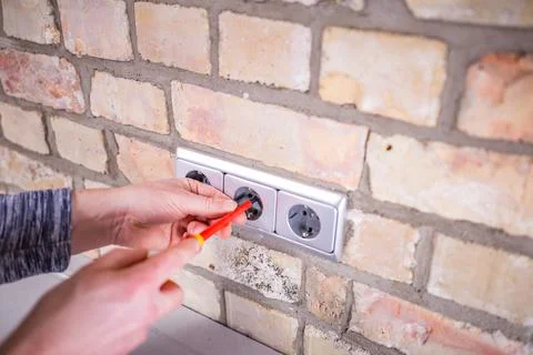 Electrical work Stock Photos