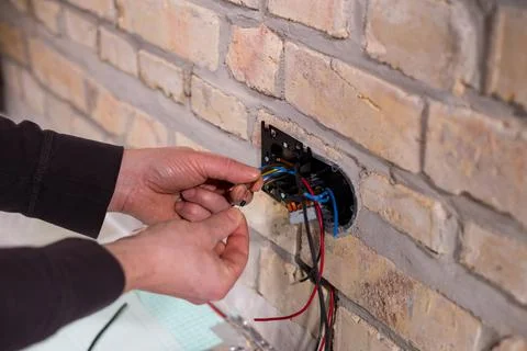 Electrical work Stock Photos