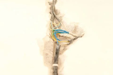 Electrical work, wires in the wall Photos
