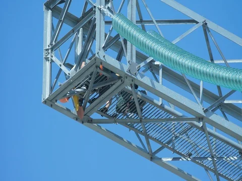 Electrical worker on substation Stock Footage 81142437