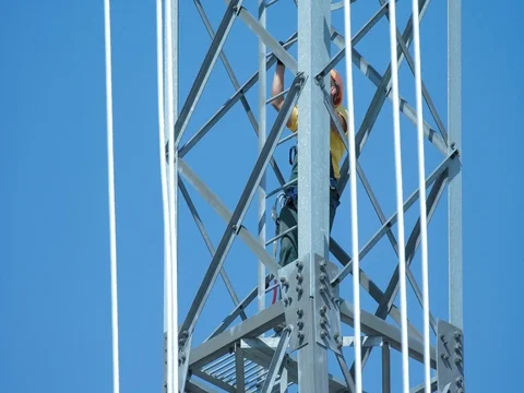 Electrical worker on substation Stock Footage 81144966