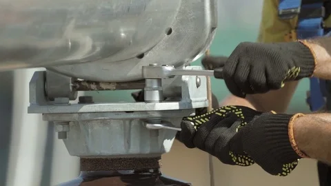 Electrical worker on substation Stock Footage 81200306