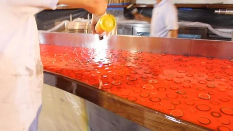 Electrical worker uses heat torch over bar top table B Stock Footage 125057161