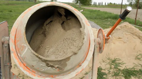 Electricall concrete mixer at work Video stock 36805503