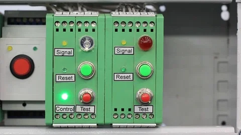 Electrically block with start, start buttons Stock Footage 120723932