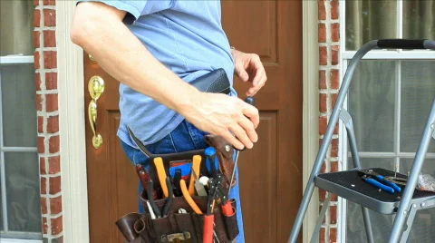 Electrican at work Stock Footage