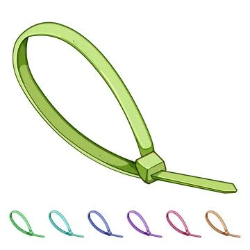 Electrician cable ties cartoon vector graphic Stock Illustration
