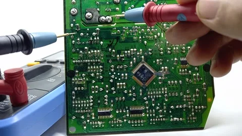 An electrician is checking the connection of a connector Stock Footage 157568394