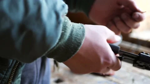 Electrician cleaning the copper wire Stock Footage 163645439