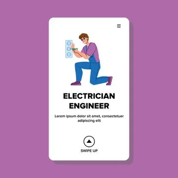 Electrician engineer vector Stock Illustration