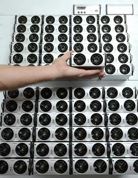 Electrician engineer work tester measuring voltage and current of power elect Stock Photos