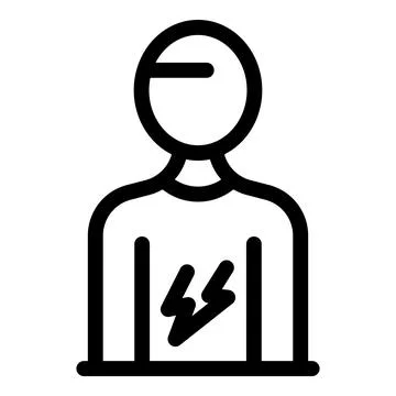 Electrician experiencing electric shock through body Stock Illustration