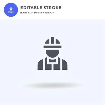 Electrician icon vector, filled flat sign, solid pictogram isolated on white Stock Illustration