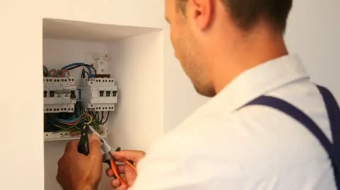 Electrician installing electric meter Stock-Footage 14831629