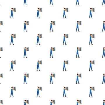 Electrician installing new electrical switchboard control panel Stock Illustration