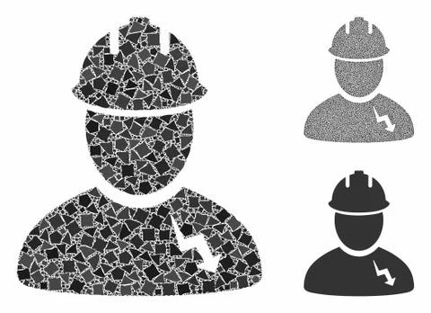Electrician Mosaic Icon of Rough Elements Stockillustratie
