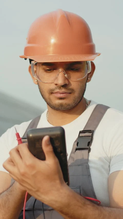 Electrician with Multimeter Stock Footage 317436825