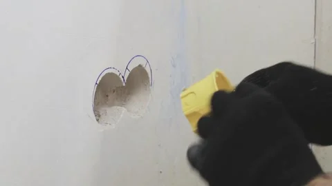 Electrician performs electrical work  Stock Footage 147172893