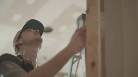 Electrician is pulling cords Stock-Footage 146197433