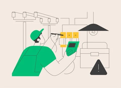 Electrician services abstract concept vector illustration. イラスト素材