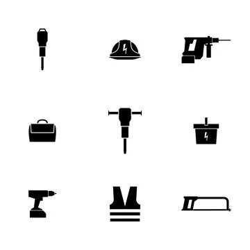 Electrician tools icons vector set. Stock Illustration
