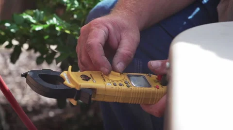 Electrician with voltage meter Stock Footage 50733801