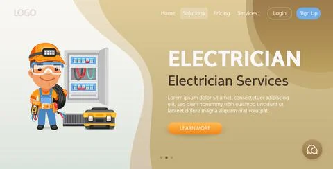 Electrician Website Template Stock Illustration