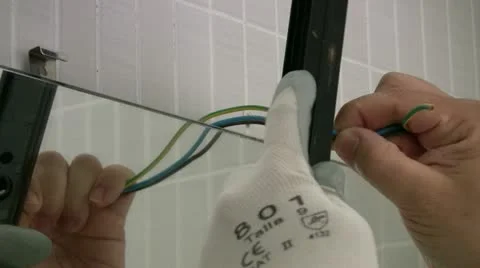 Electrician at work Stock Footage 10831973