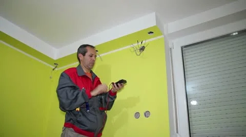 Electrician at Work Stock Footage 12510462
