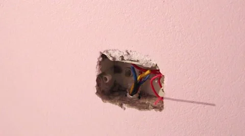 Electrician work installation of new wall Stock Footage 58200969