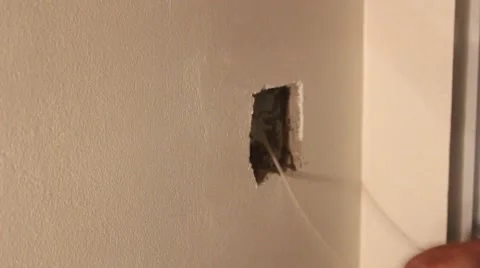 Electrician work installation of new wall Stock Footage 58201744