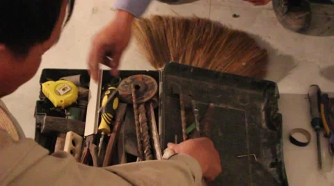 Electrician work installation of new wall Stock Footage 58201864