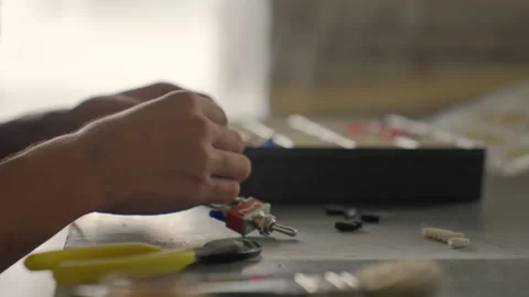 Electrician at Work in the Yard Stock-Footage 332515136