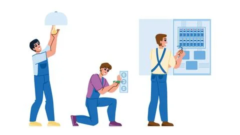 Electrician worker vector Stock Illustration