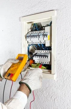 Electrician working Stock-Fotos