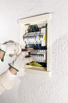 Electrician working 스톡 사진