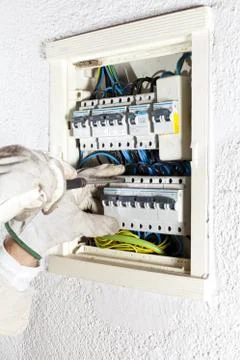 Electrician working 스톡 사진