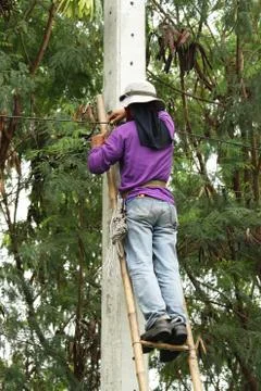 Electrician working Stock Photos
