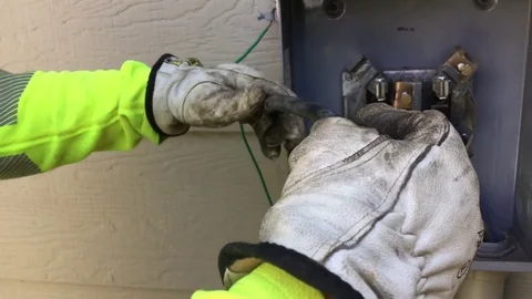 Electrician Working with Wire 스톡 동영상 75799490