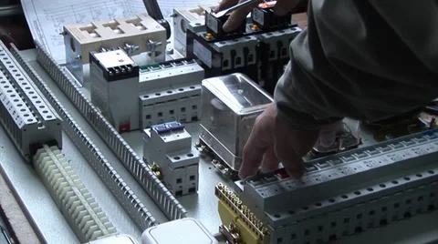 Electricians discuss the work of high voltage equipment Video stock 30056015