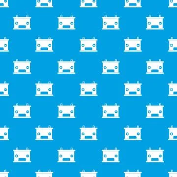 Electricity accumulator battery pattern seamless blue Stock Illustration
