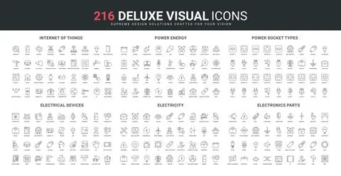 Electricity and electrical devices, electronics parts, power energy line icon 스톡 일러스트