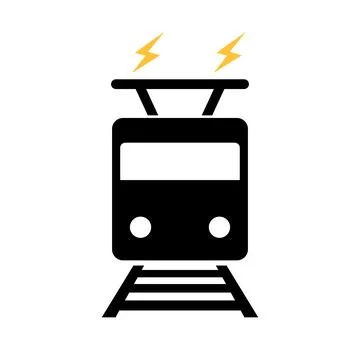 Electricity and train icon. Vector. Stock Illustration