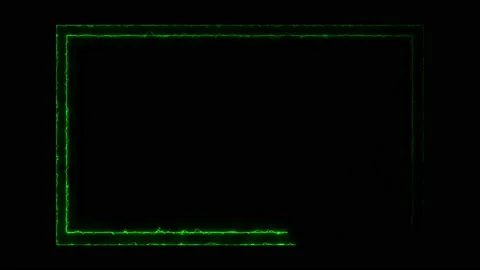 Electricity animation, or fire burning square or rectangle Stock Footage 225661236