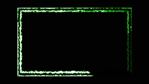 Electricity animation, or fire burning square or rectangle Stock Footage 225661239