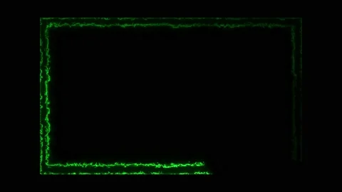 Electricity animation, or fire burning square or rectangle Stock Footage 225661242