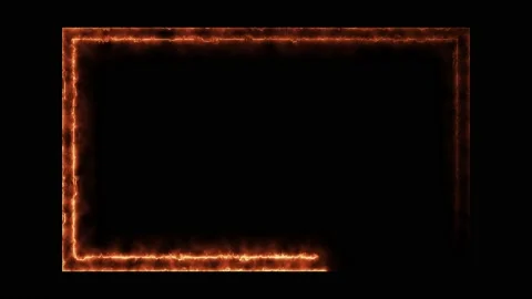 Electricity animation, or fire burning square or rectangle Stock Footage 225661733